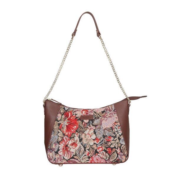 Ladies Tapestry Fabric Hobo Bag in Floral Pattern |Shoulder Sling bag, Purse - Picture 1 of 8